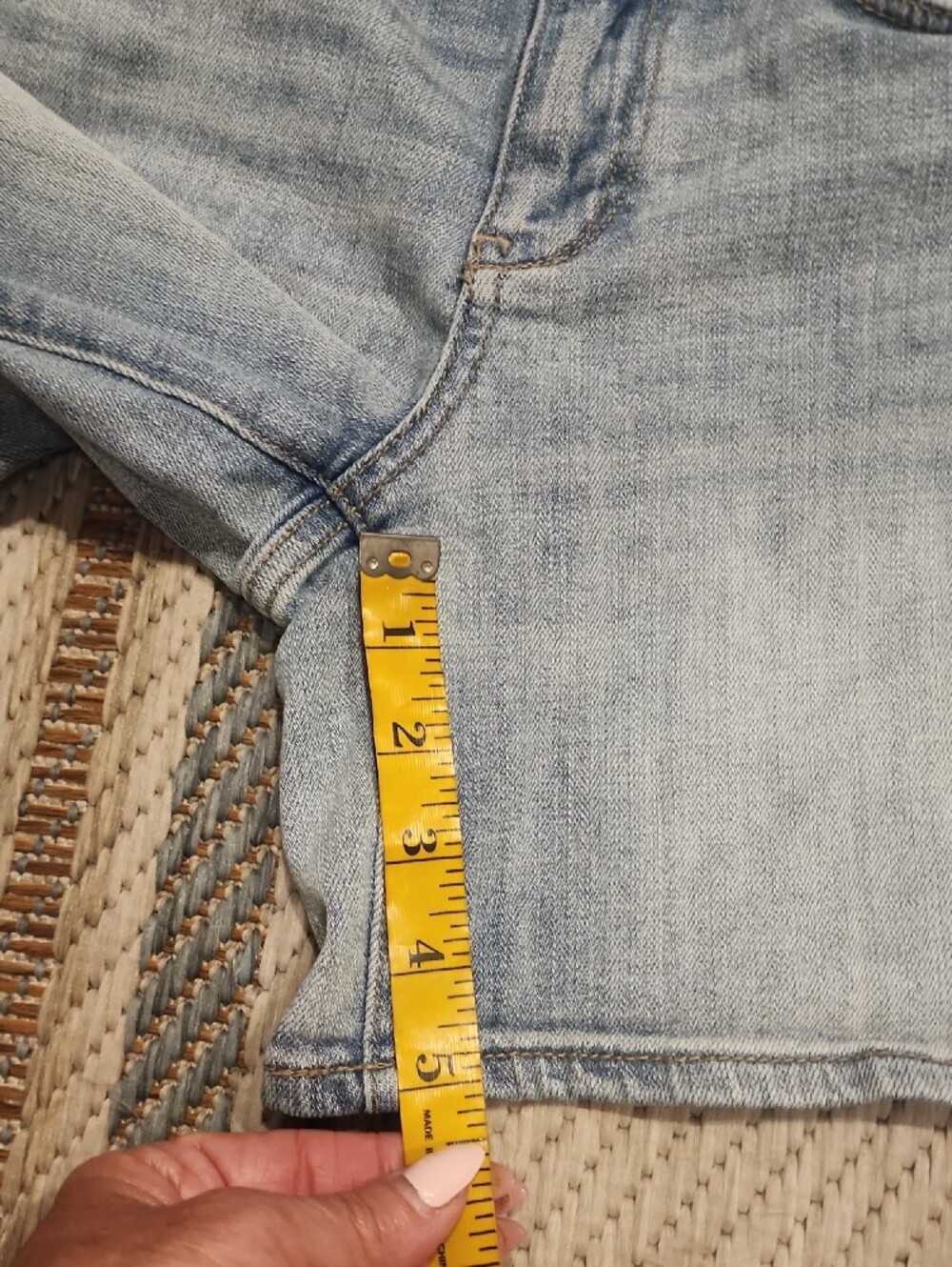 Anthropologie Light Blue Distressed Denim Shorts - Picture 6 of 10